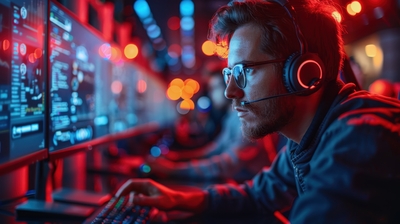 Hosting support technician helping customer.